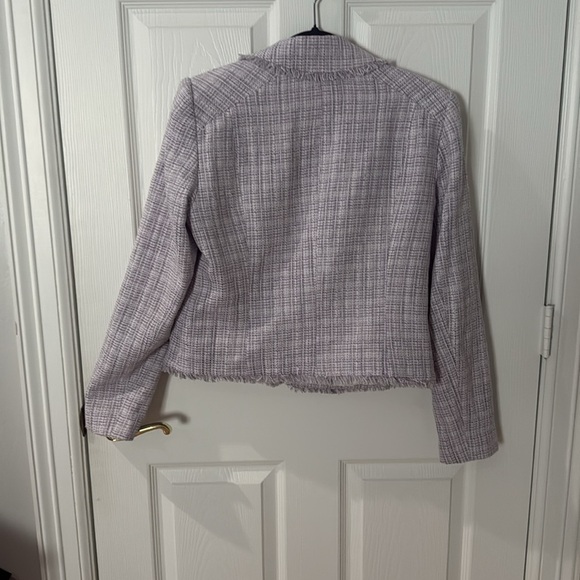 White House Black Market Purple Blazer Professional Suit Jacket tweed size 10 - Picture 4 of 5